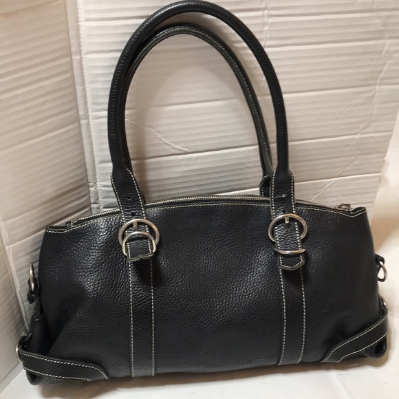 Prada vintage pebble leather satchel with silver tone hardware. EUC - Picture 2 of 10